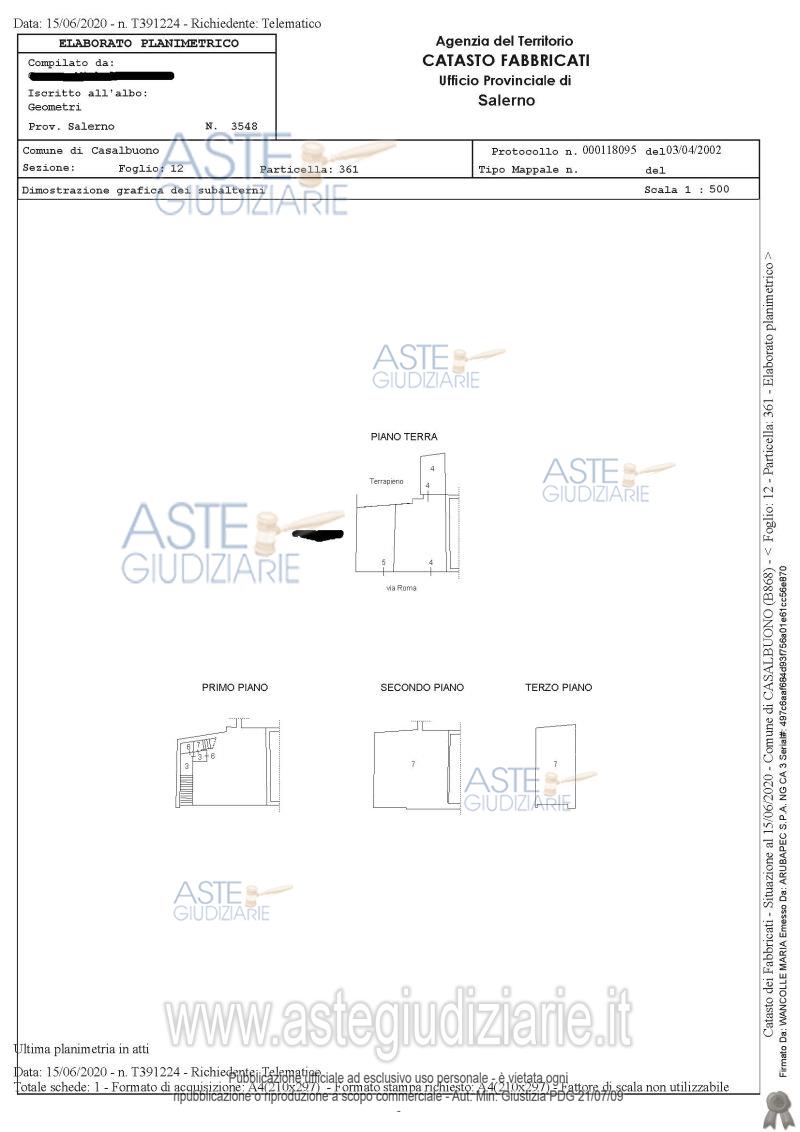 Planimetria del bene