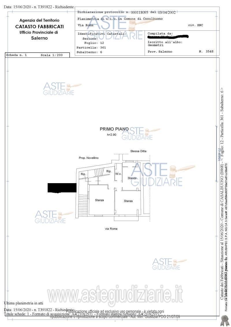 Planimetria del bene