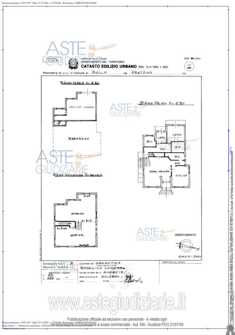 Planimetria del bene