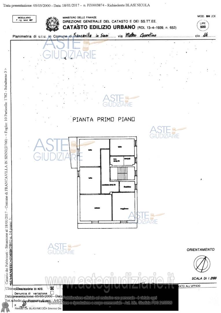 Planimetria del bene