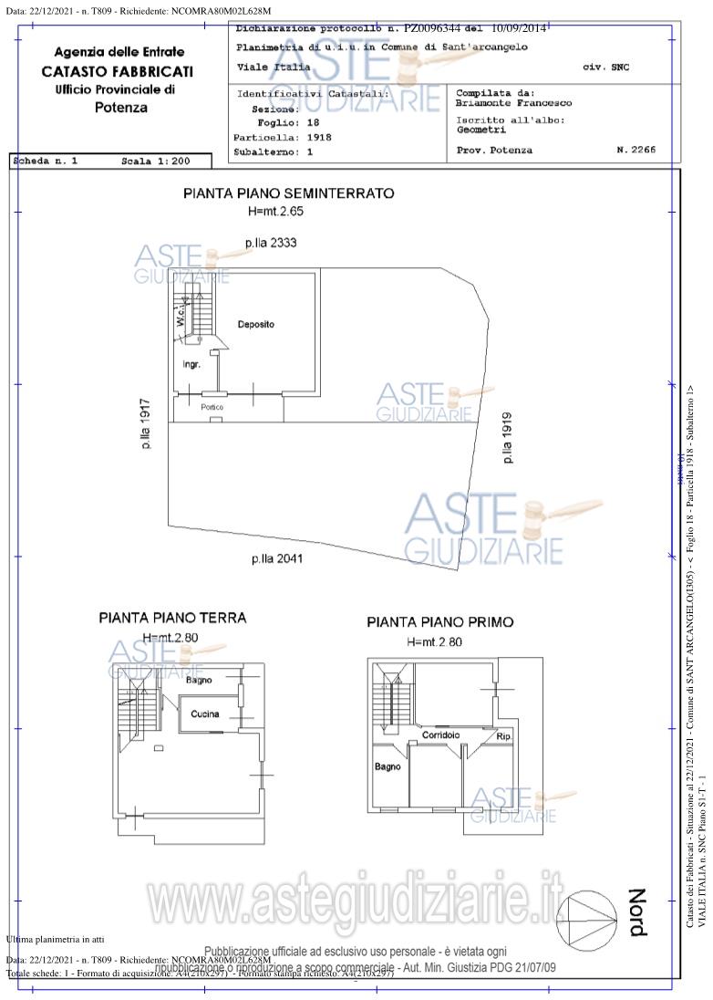 Planimetria del bene