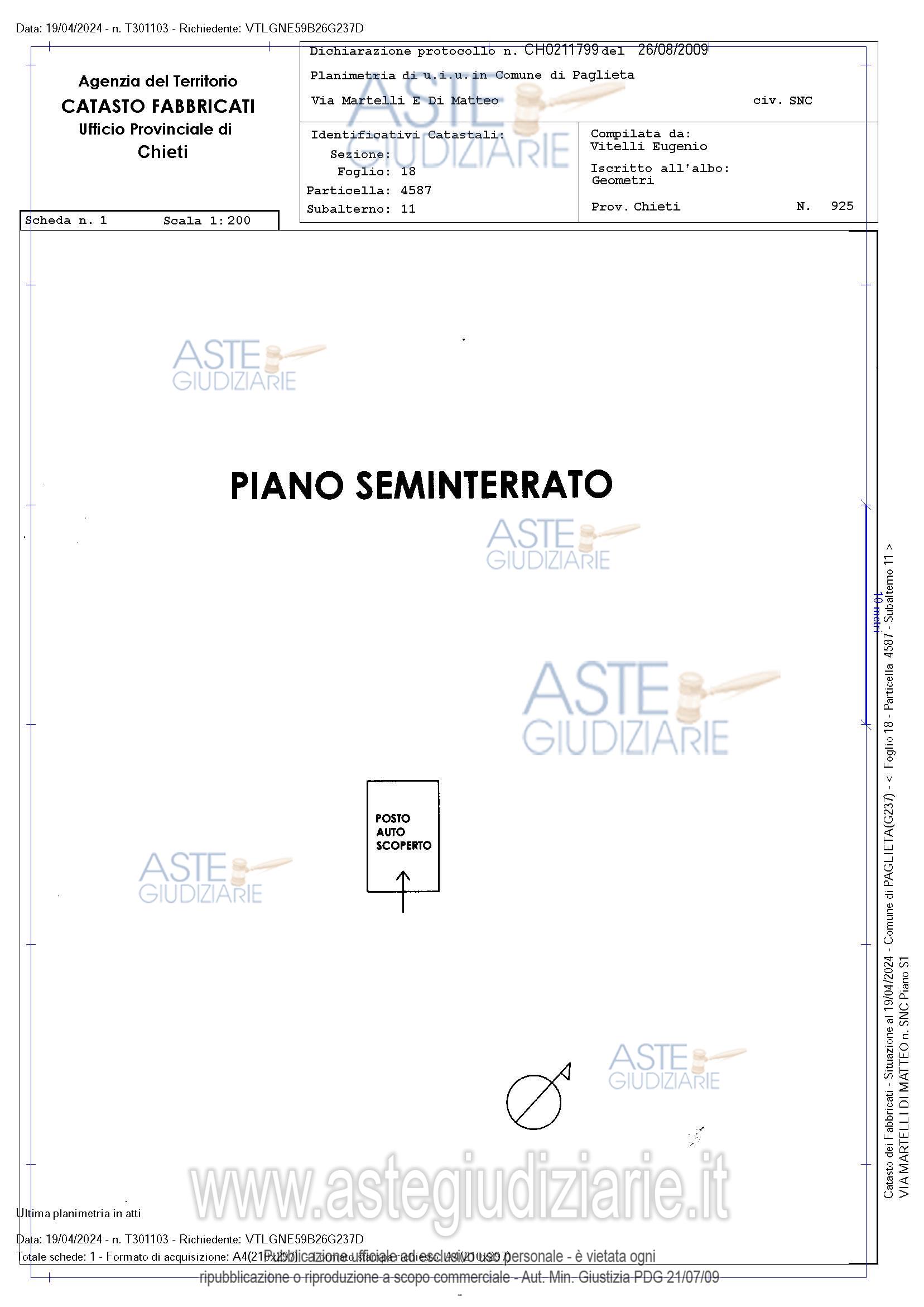 Planimetria del bene