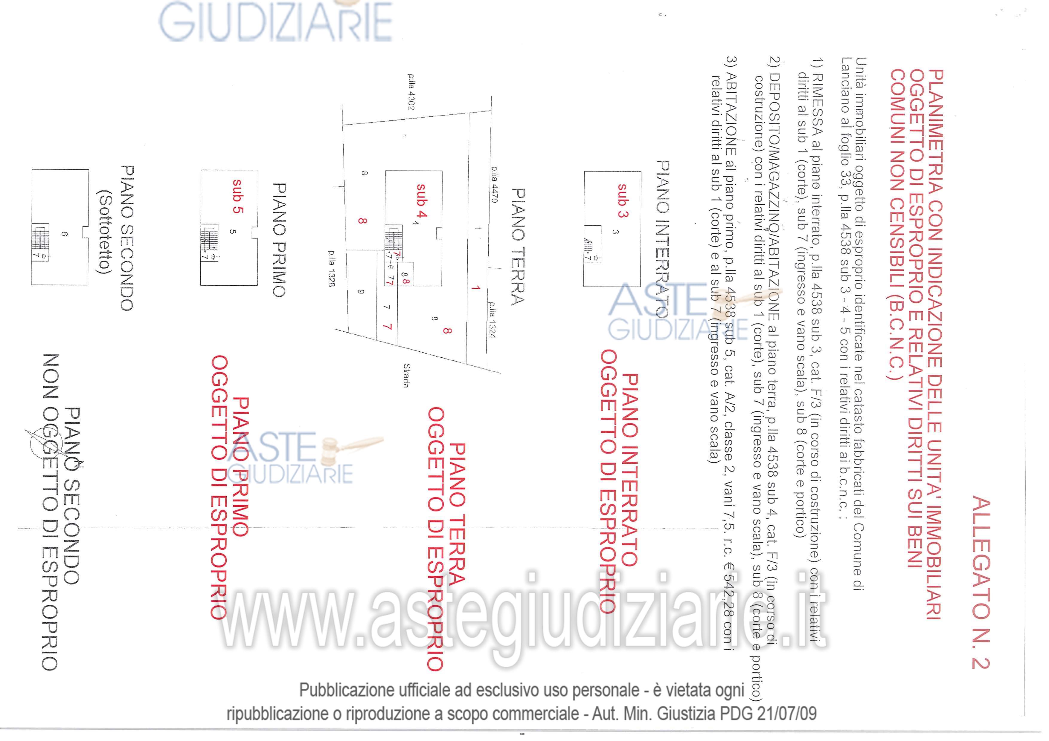 Planimetria del bene