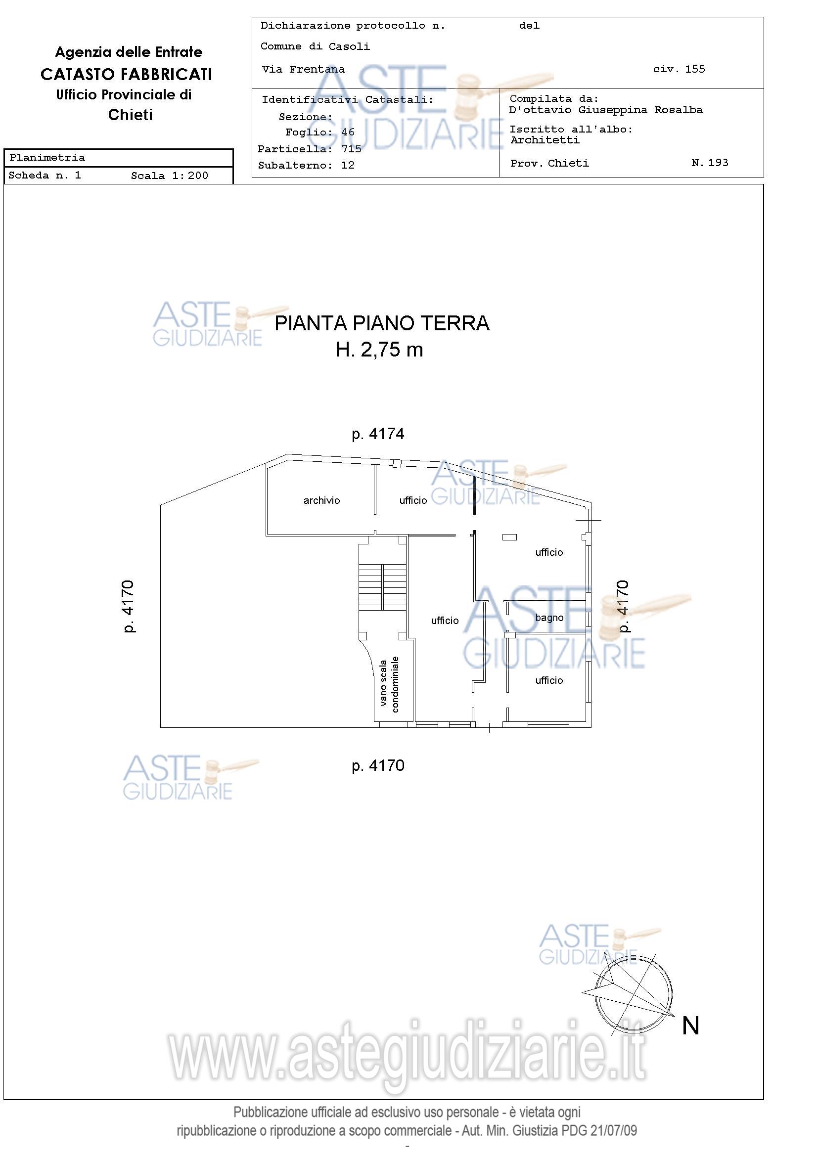 Planimetria del bene