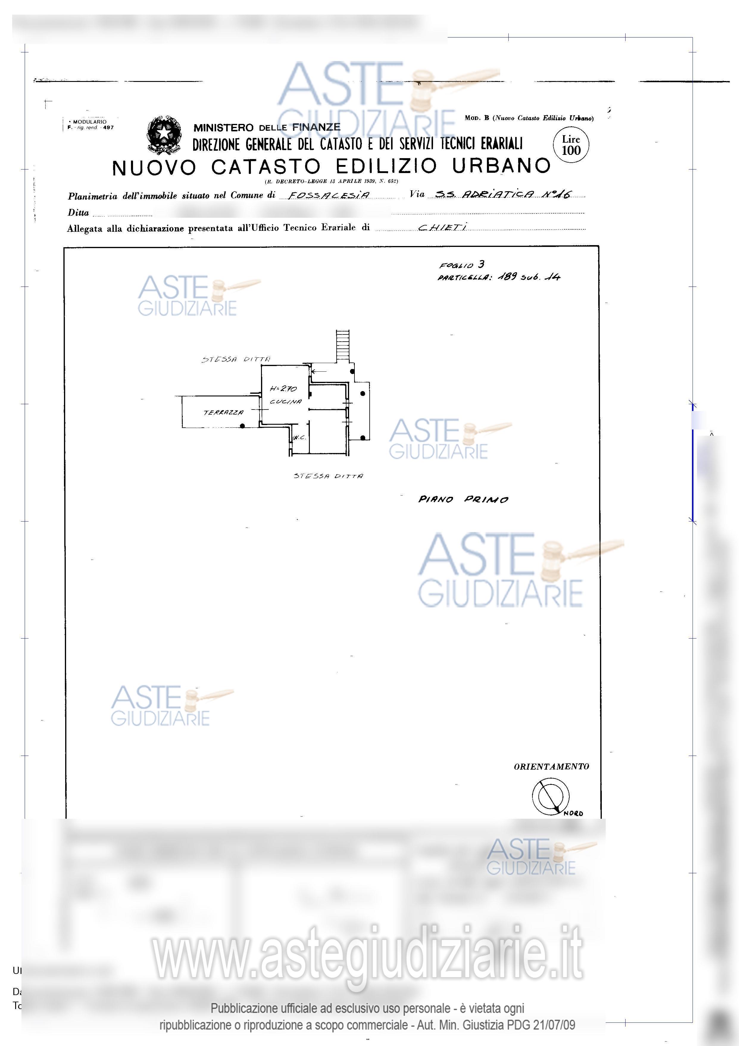 Planimetria del bene