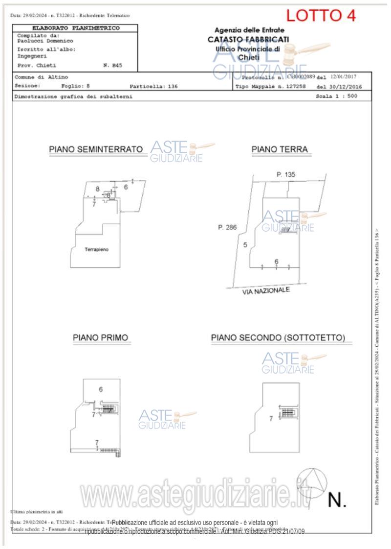 Planimetria del bene
