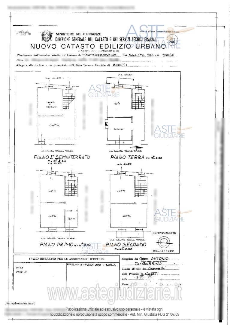 Planimetria del bene