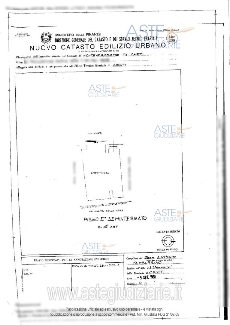 Planimetria del bene