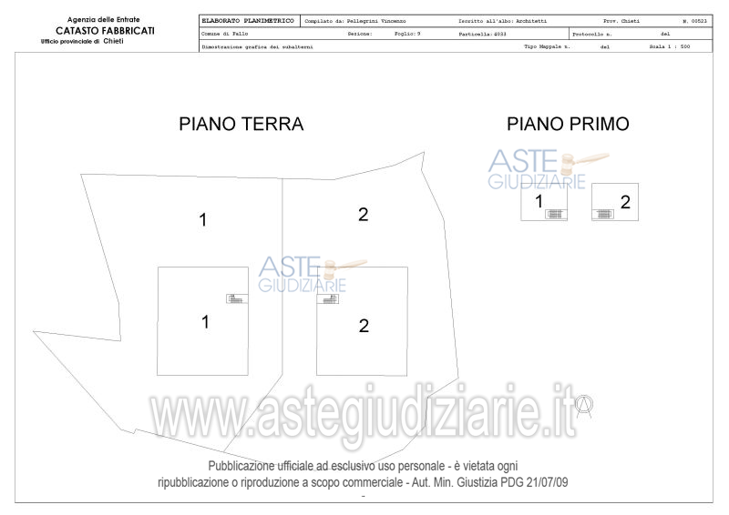 Planimetria del bene