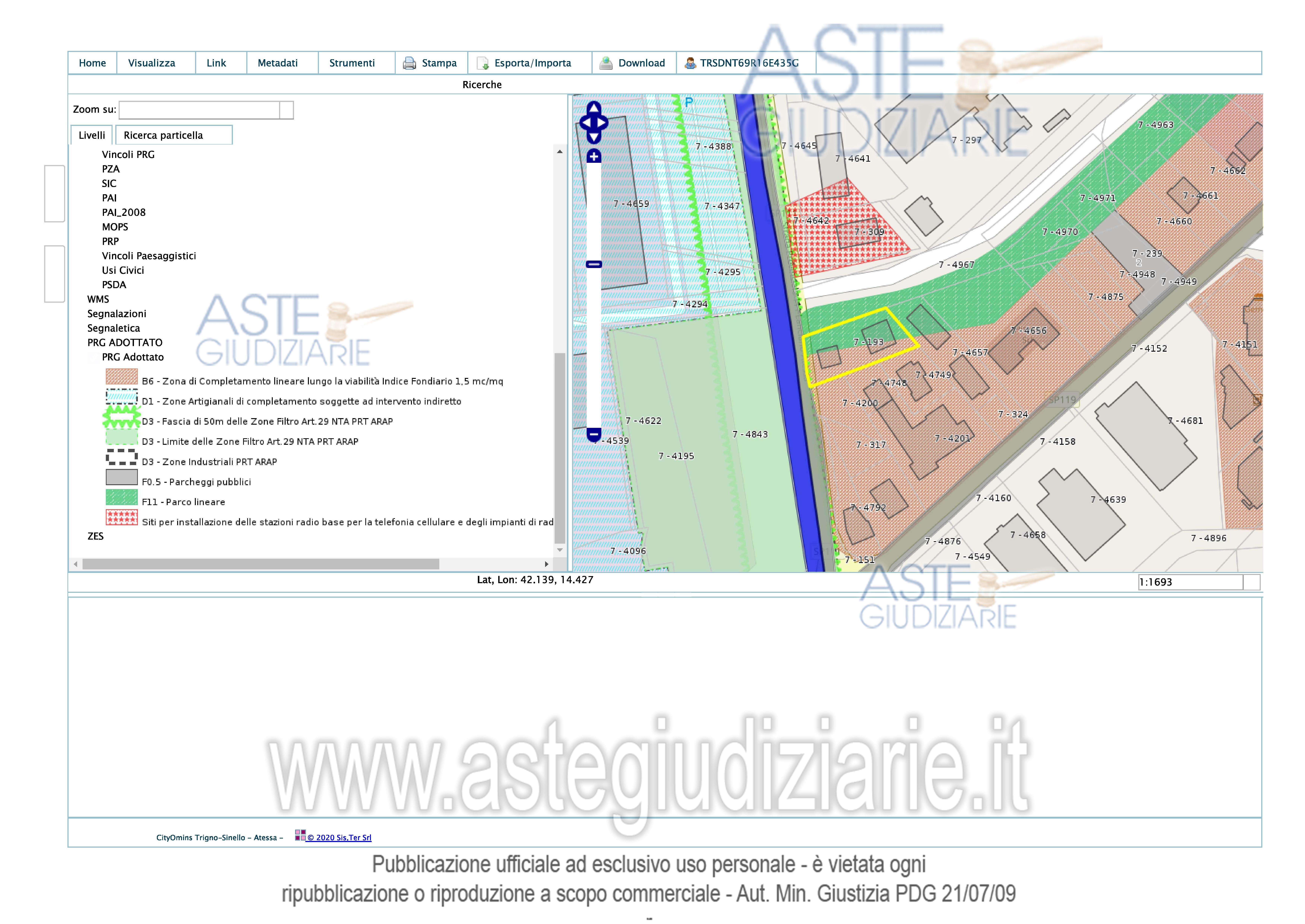 Planimetria del bene