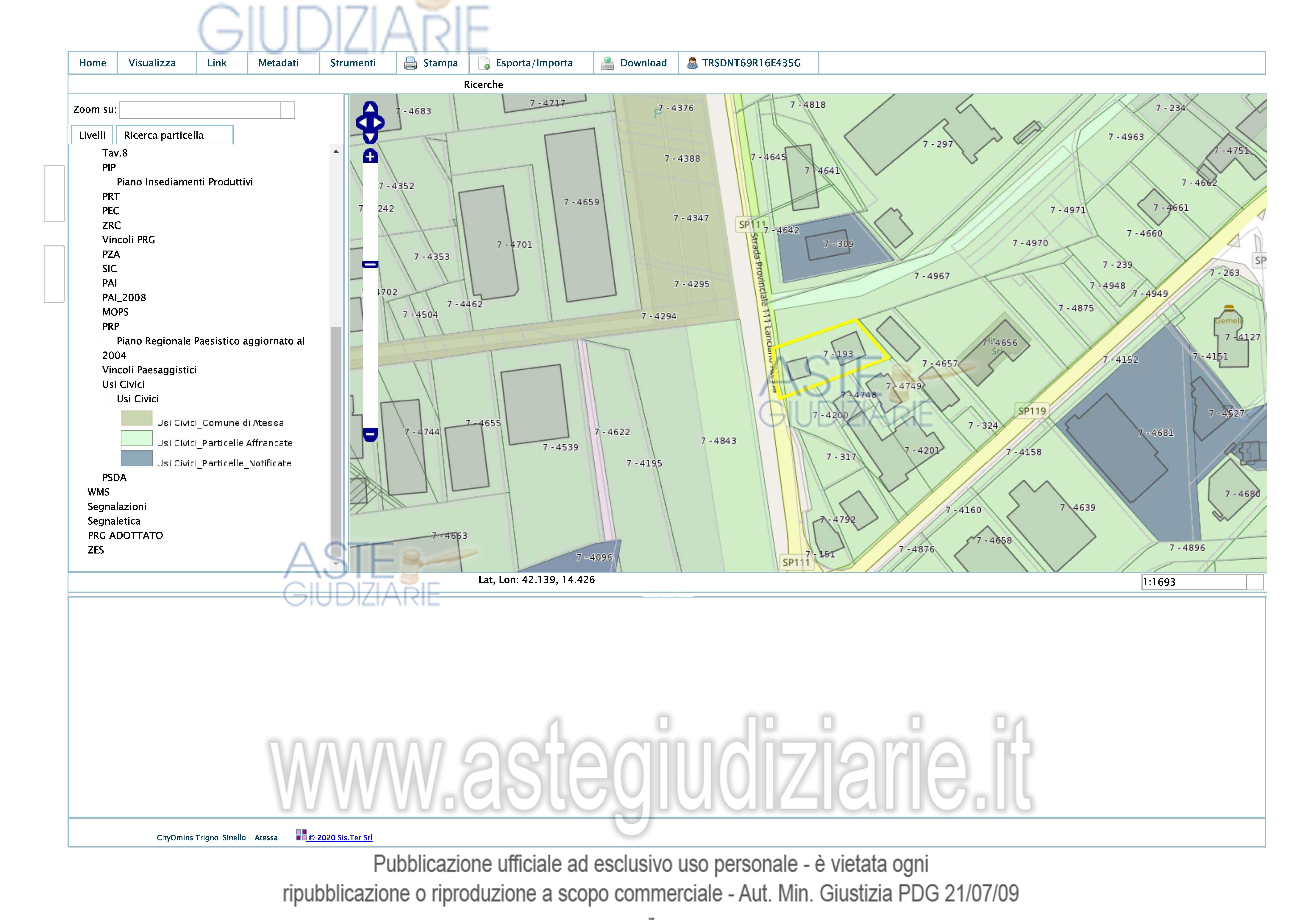 Planimetria del bene