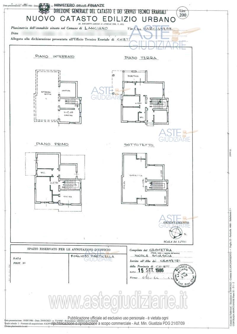 Planimetria del bene