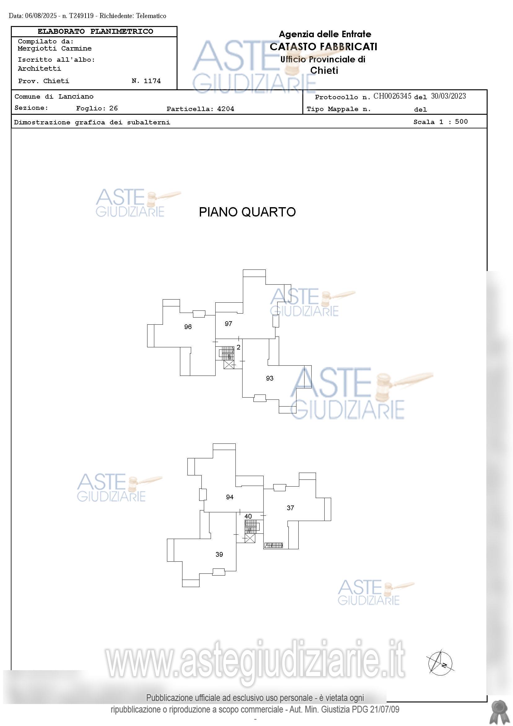 Planimetria del bene