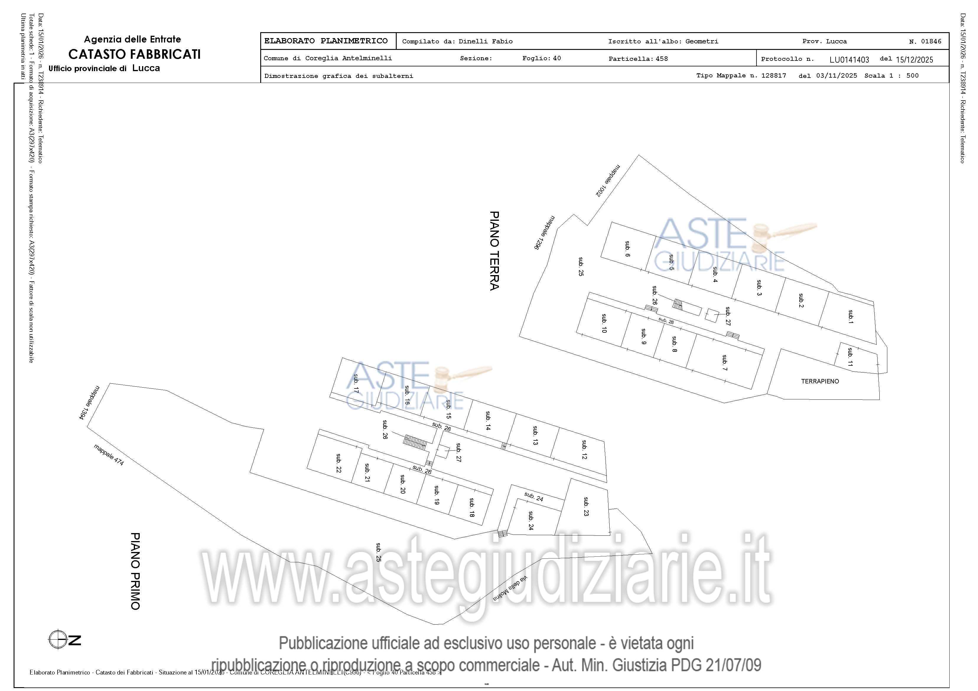 Planimetria del bene