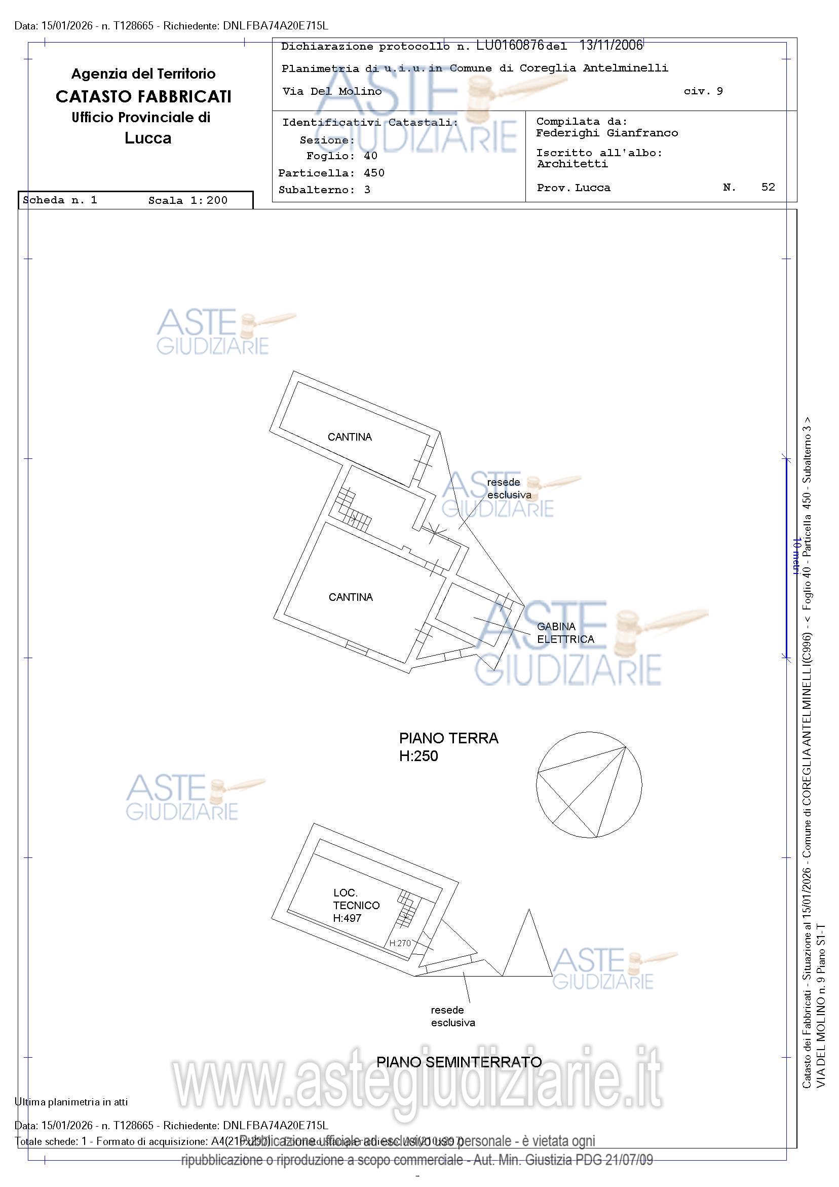 Planimetria del bene