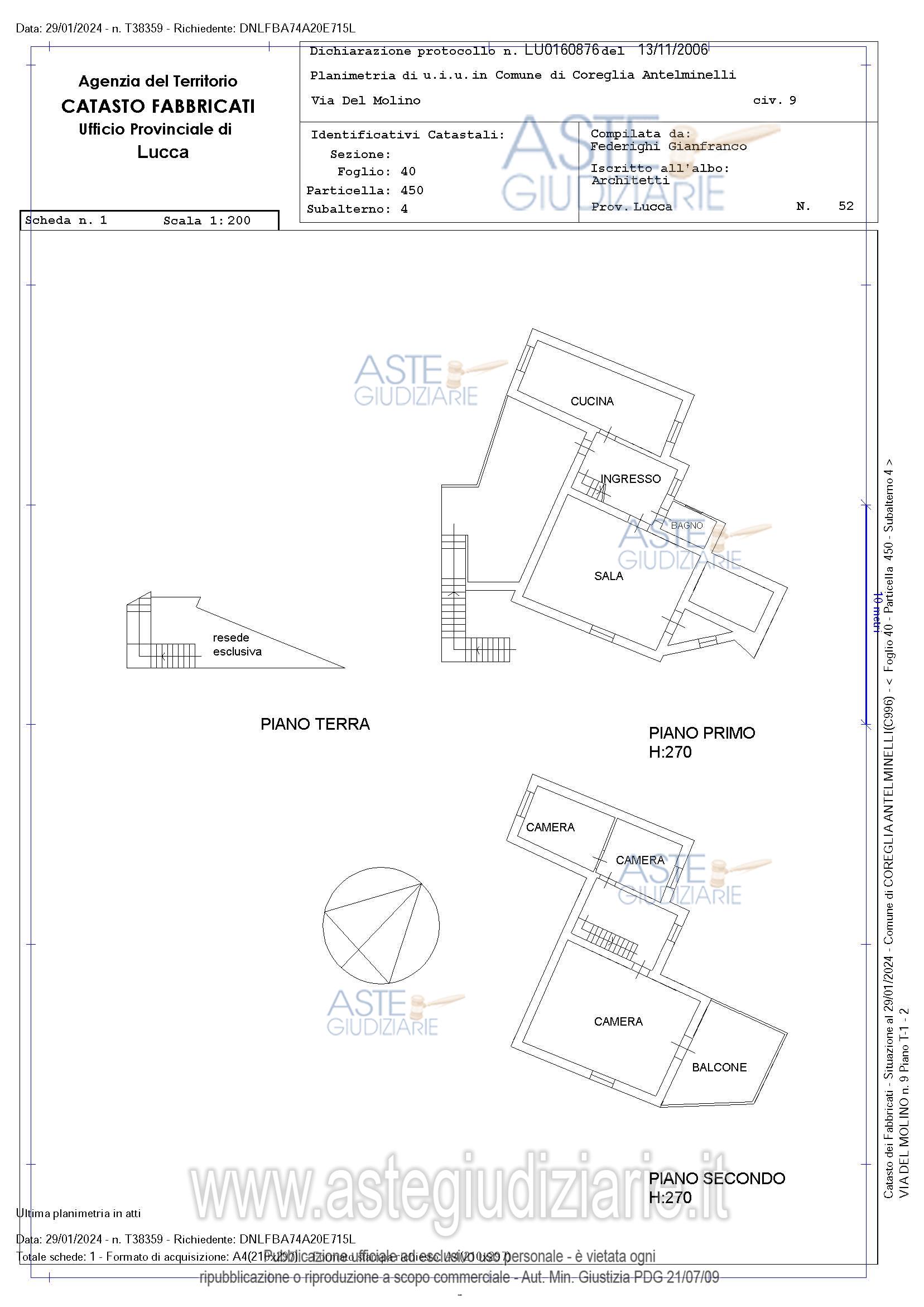 Planimetria del bene