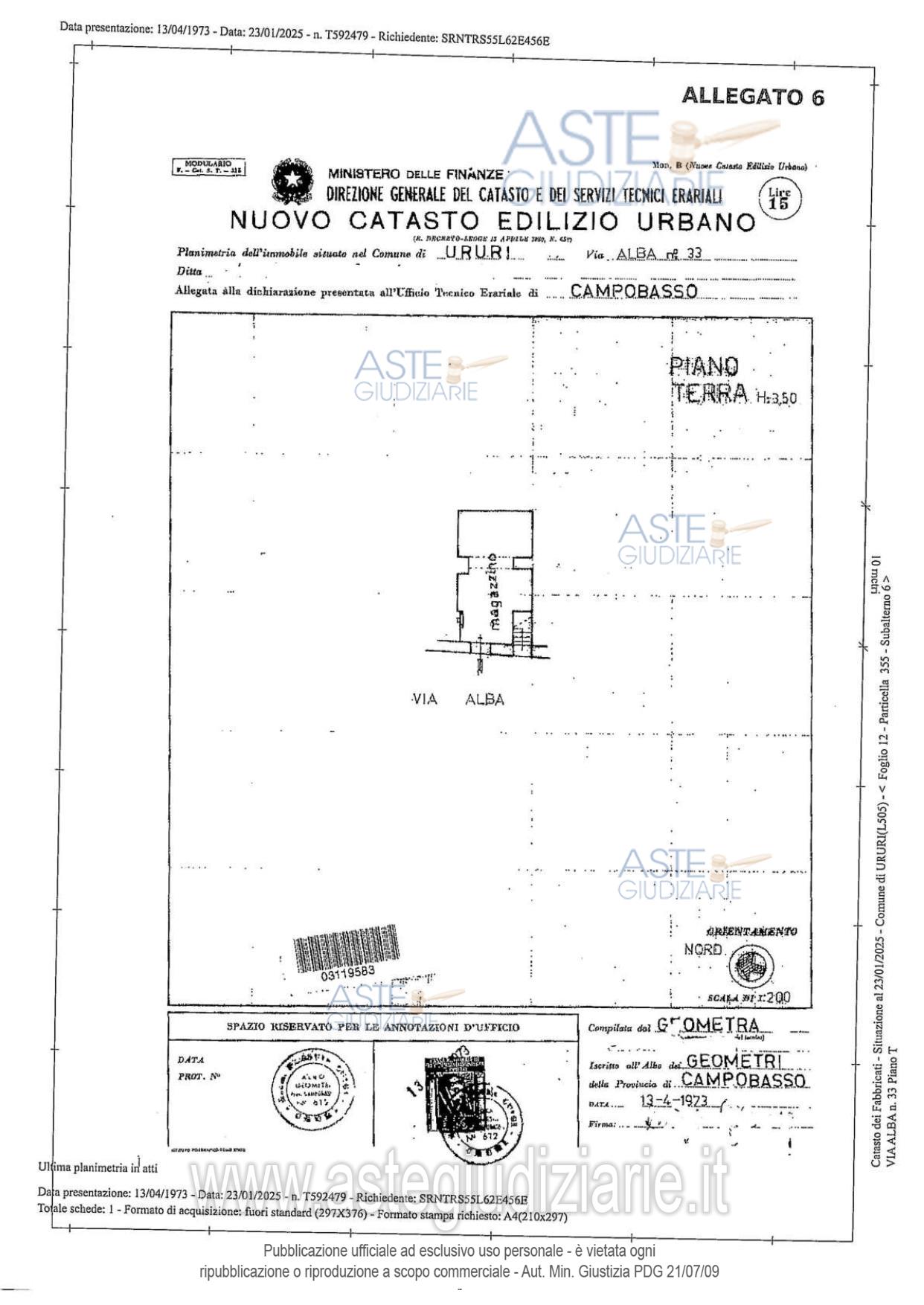 Planimetria del bene