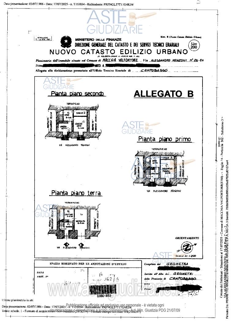 Planimetria del bene