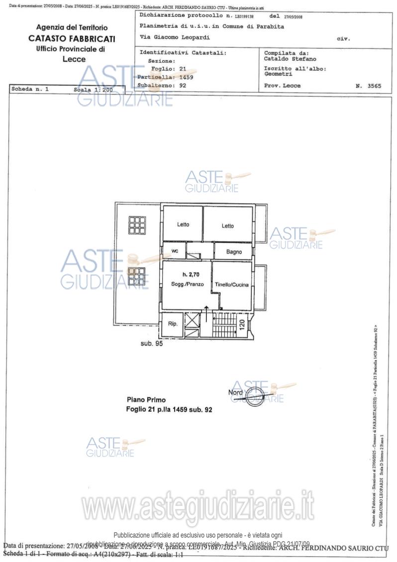 Planimetria del bene