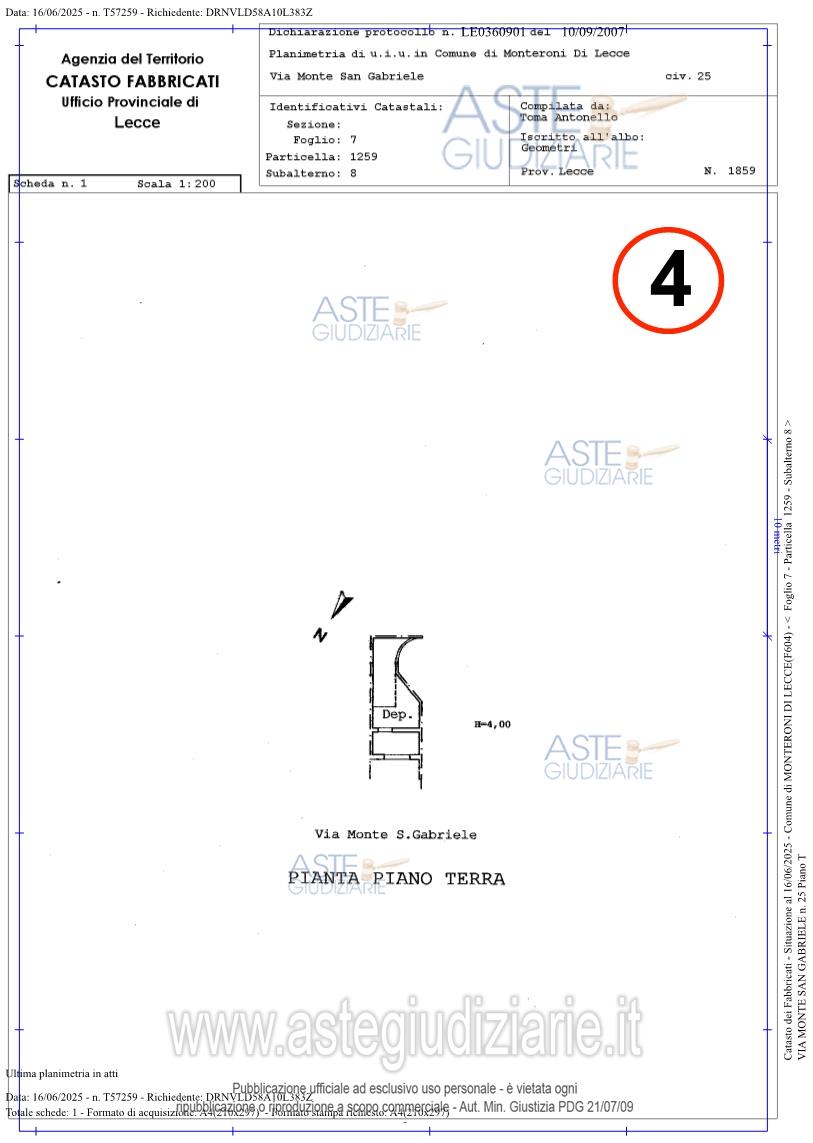 Planimetria del bene