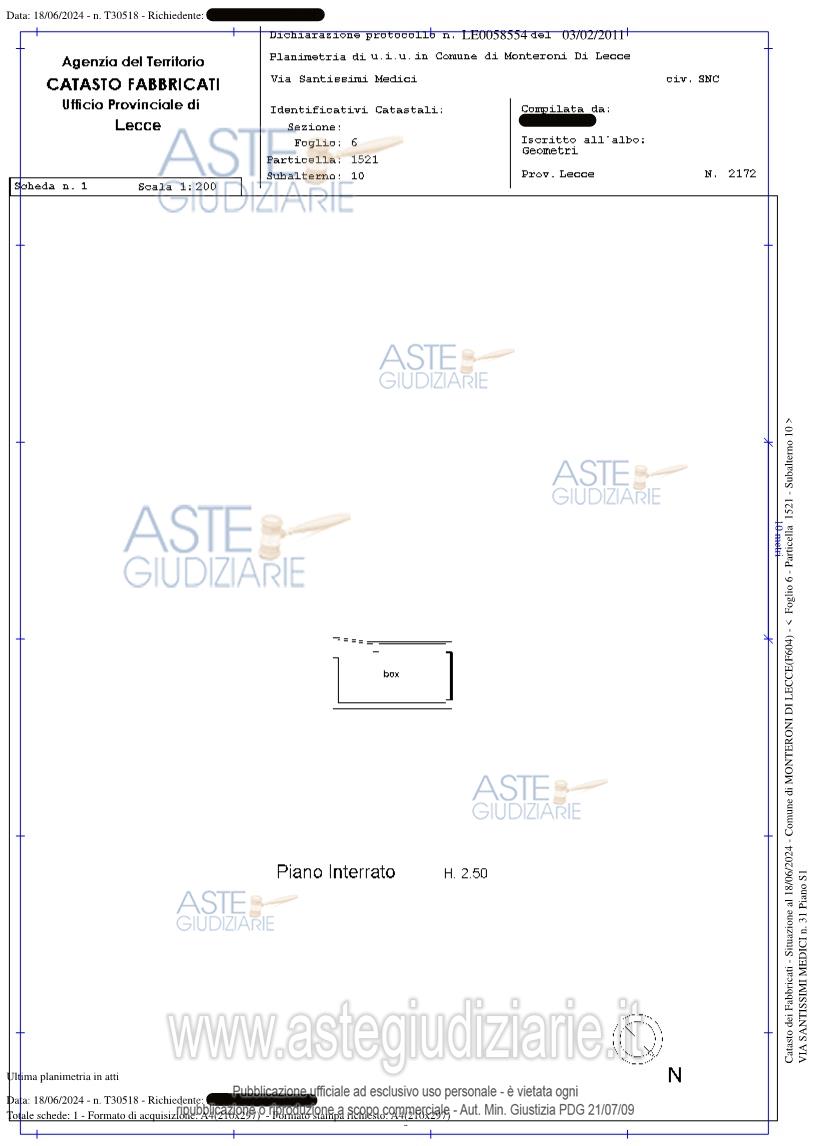 Planimetria del bene