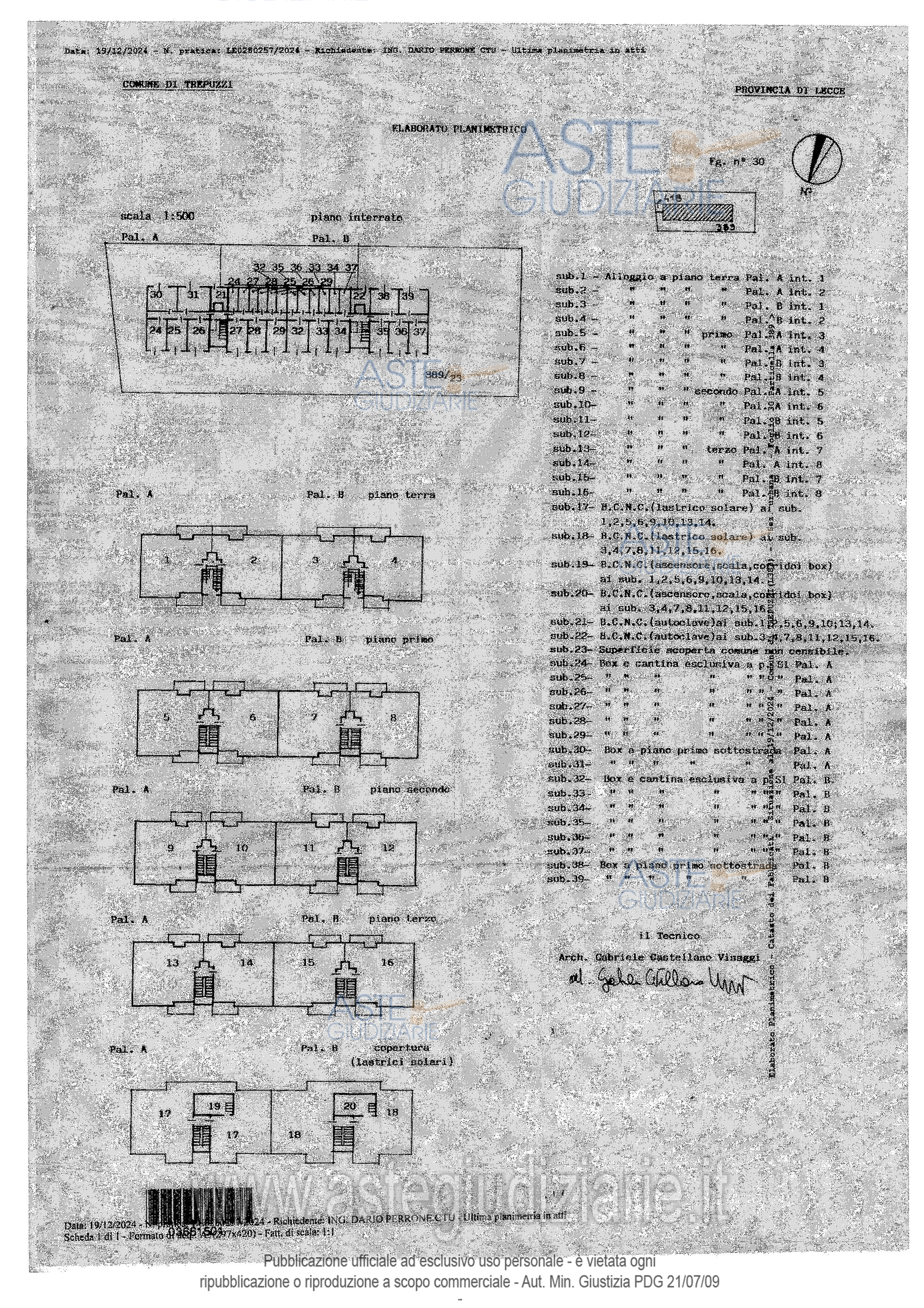 Planimetria del bene