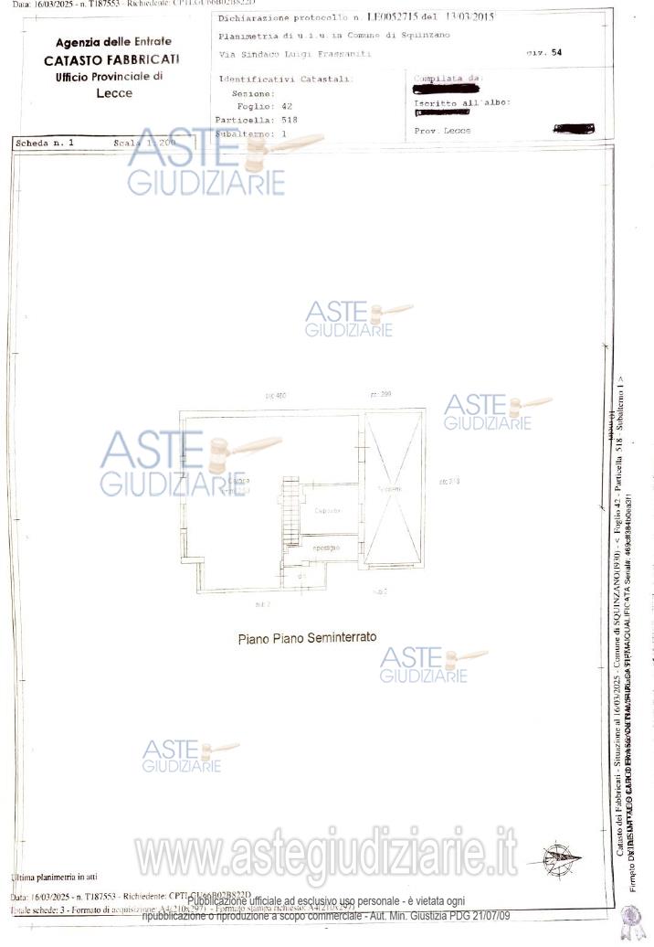 Planimetria del bene