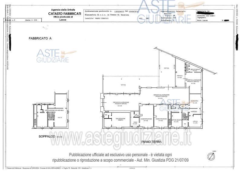 Planimetria del bene