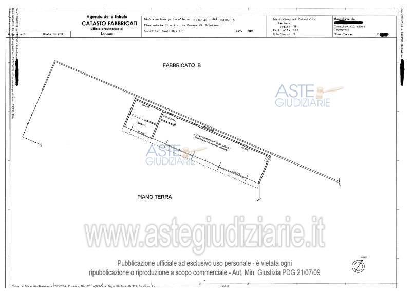 Planimetria del bene