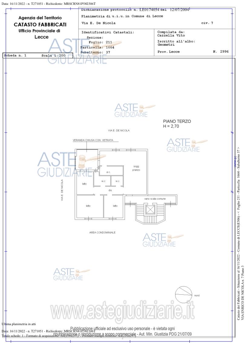 Planimetria del bene