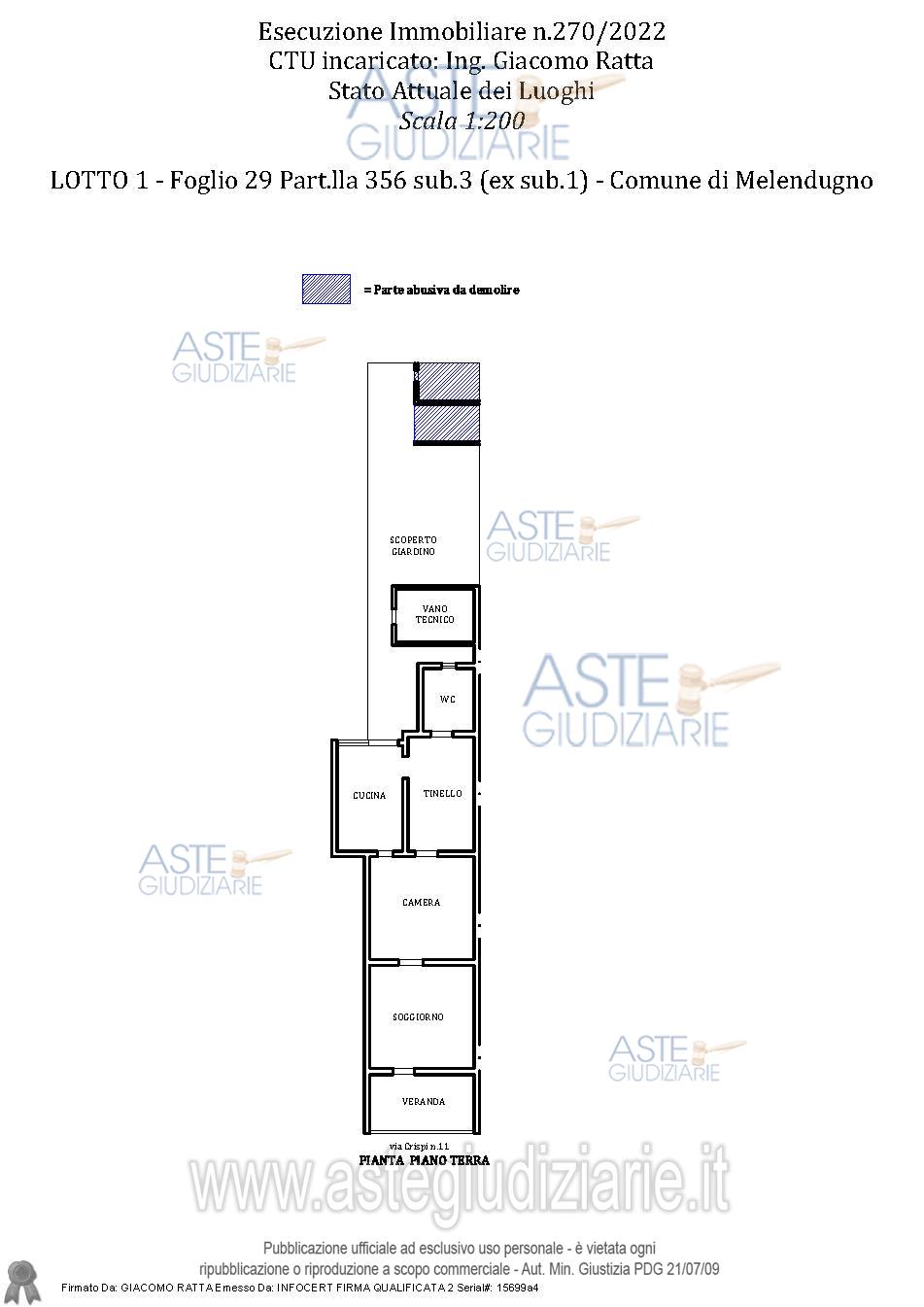 Planimetria del bene