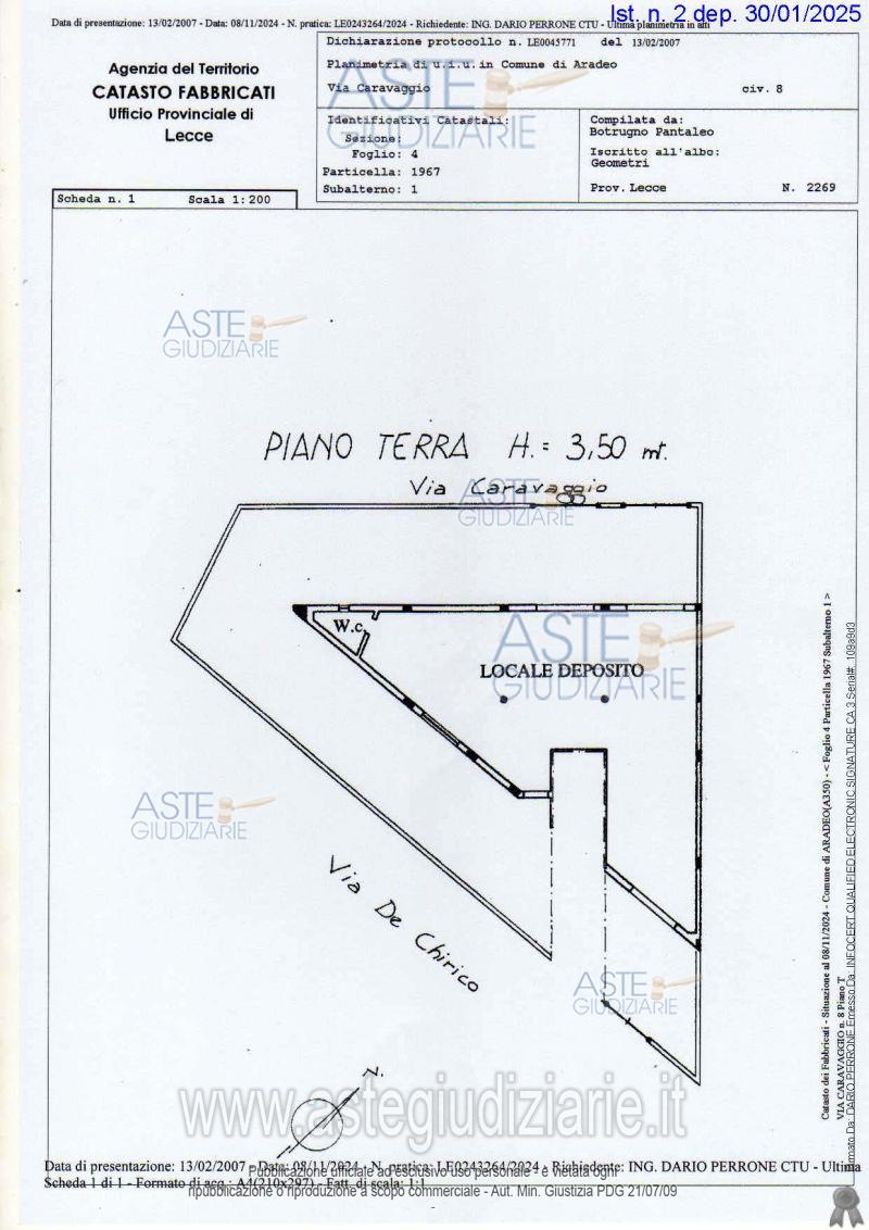Planimetria del bene