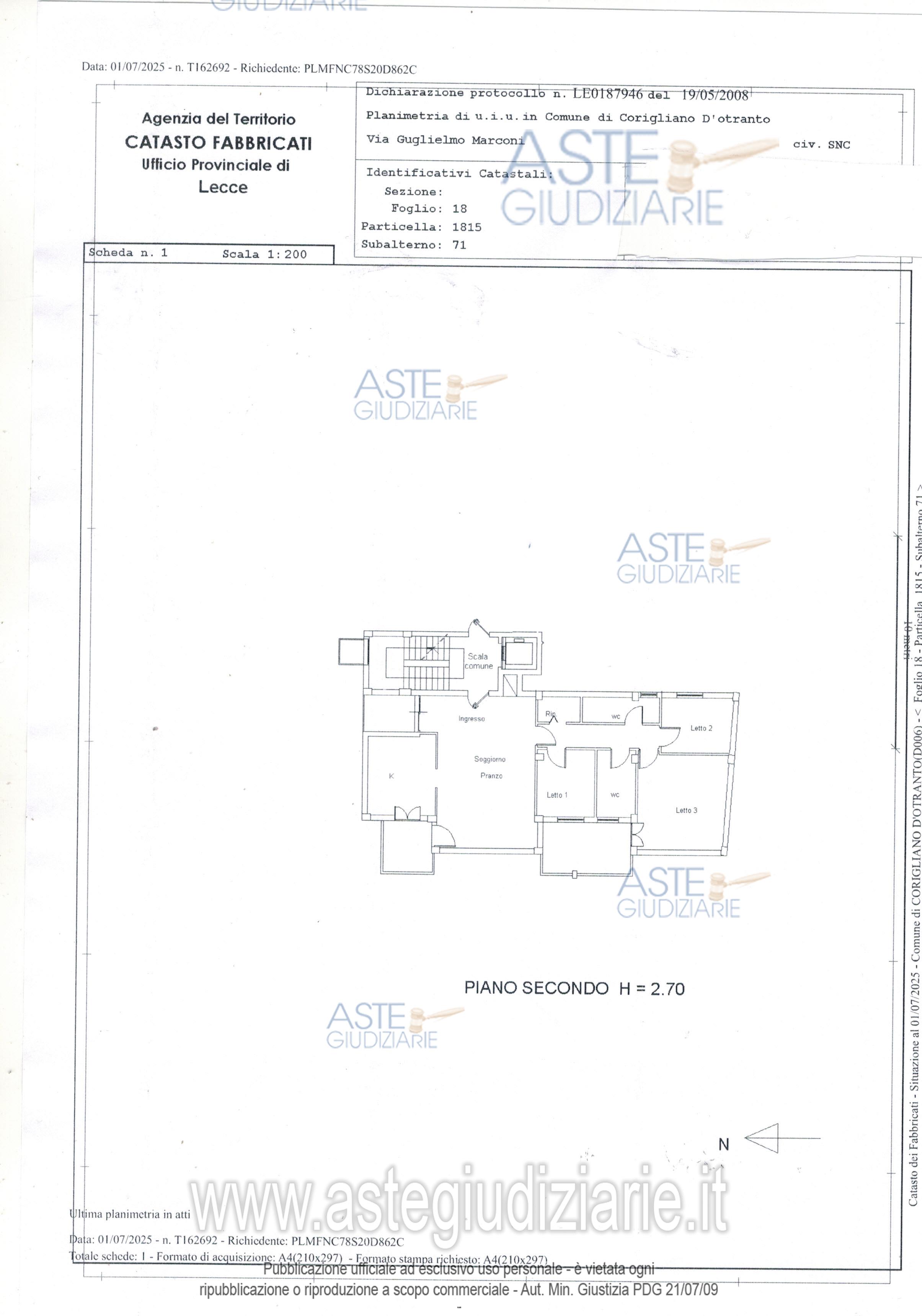 Planimetria del bene