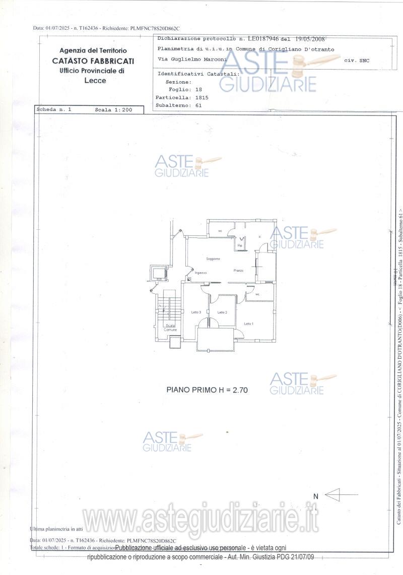 Planimetria del bene