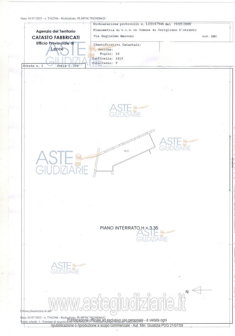 Planimetria del bene