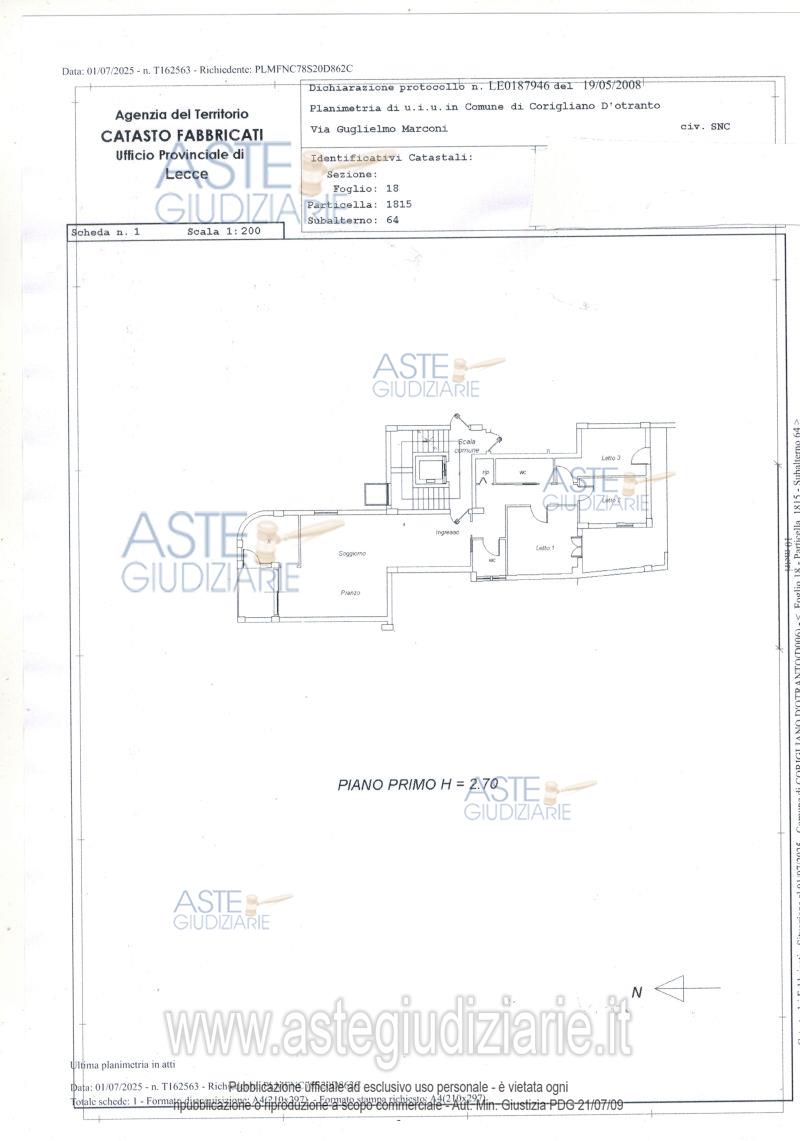 Planimetria del bene