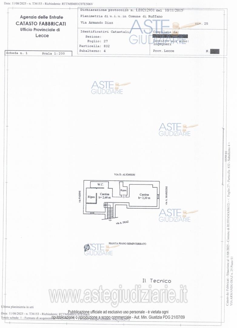 Planimetria del bene