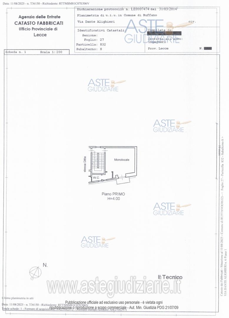 Planimetria del bene