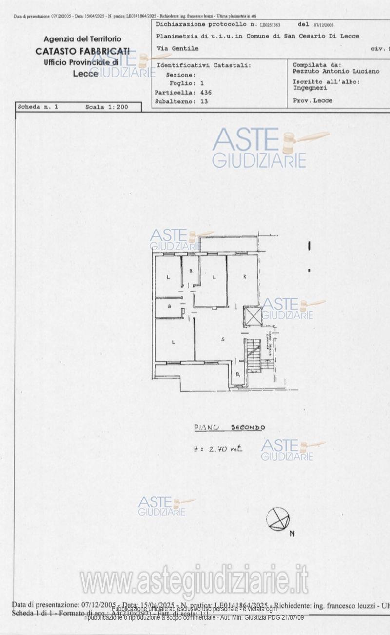 Planimetria del bene