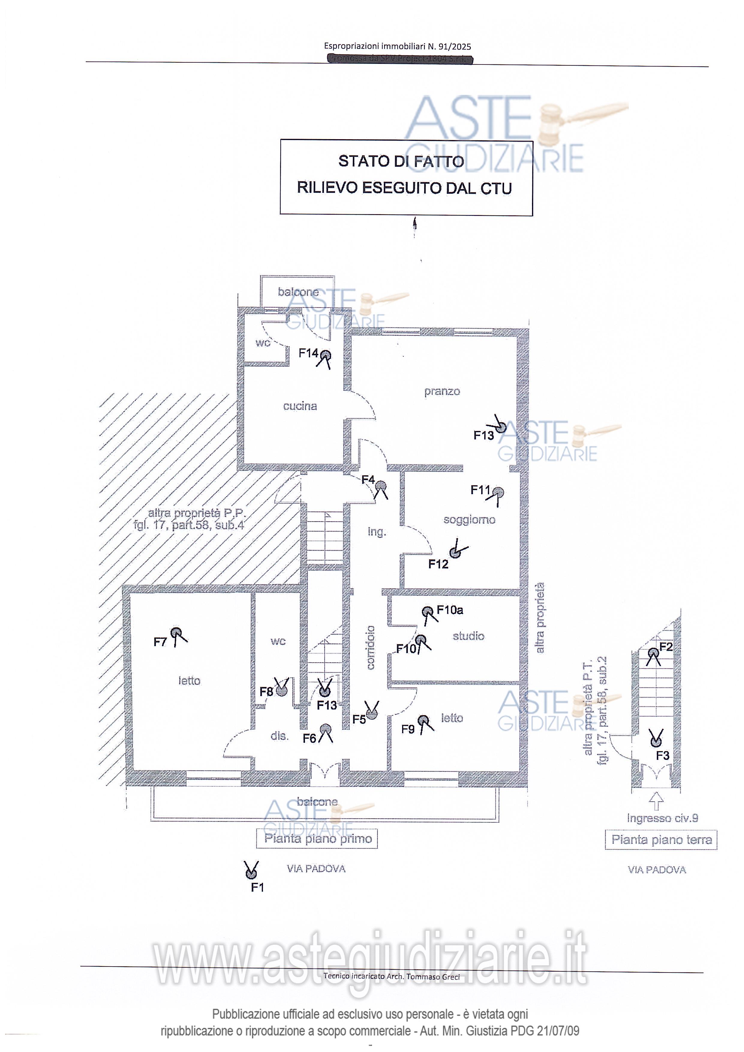 Planimetria del bene