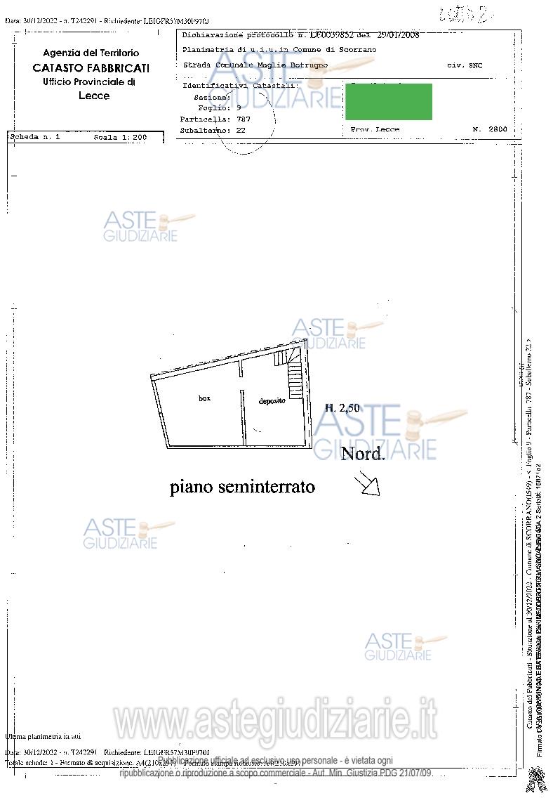Planimetria del bene