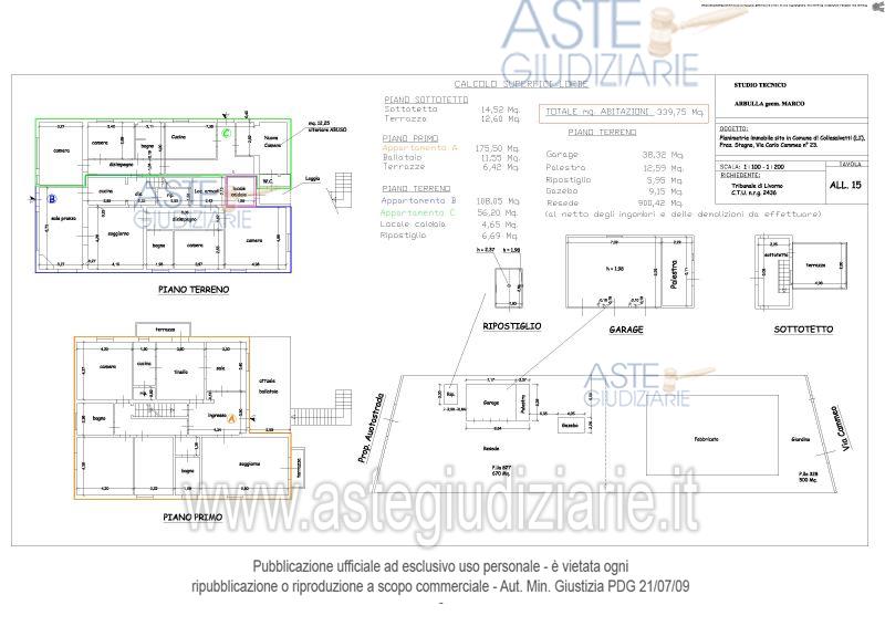 Planimetria del bene