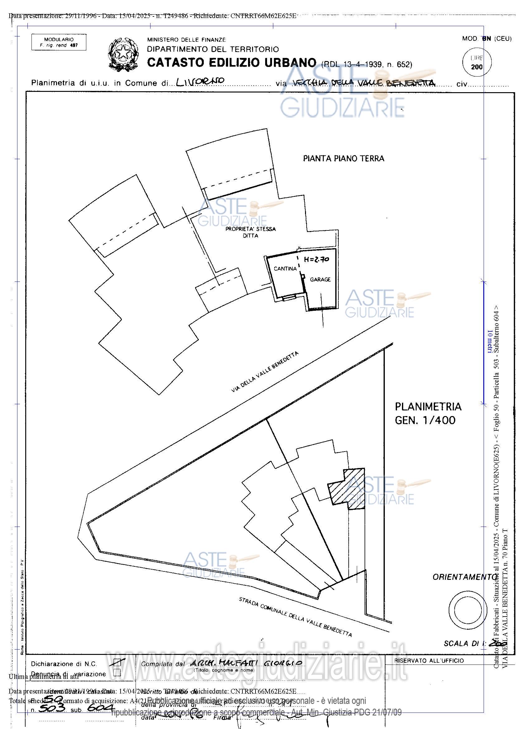 Planimetria del bene