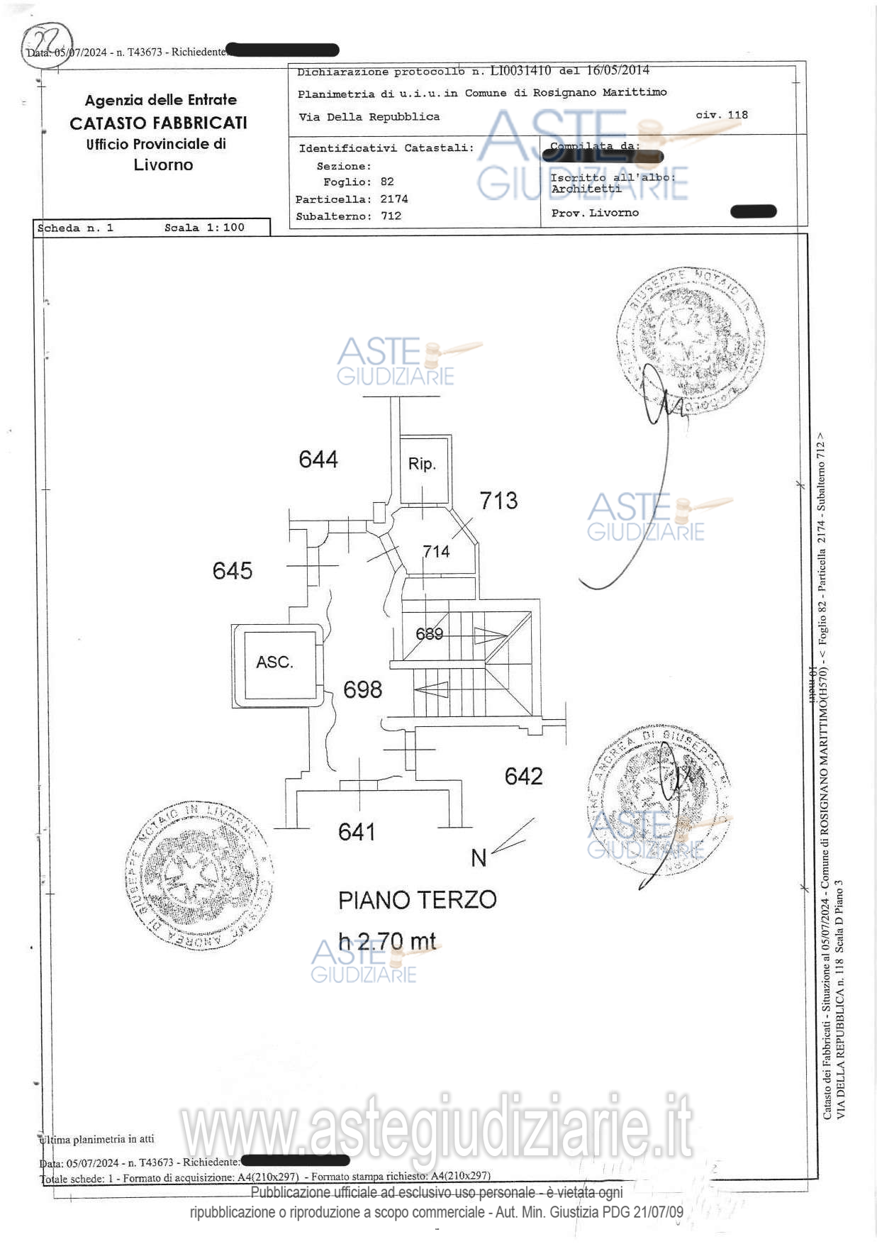 Planimetria del bene