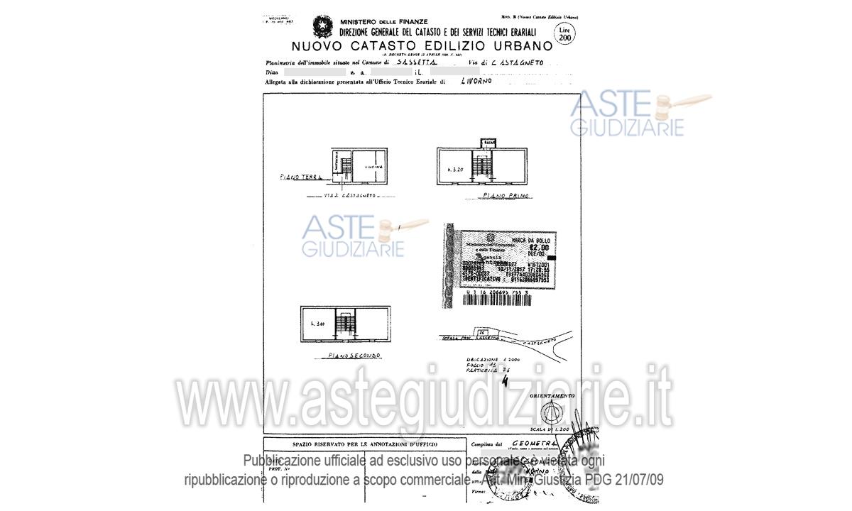 Planimetria del bene