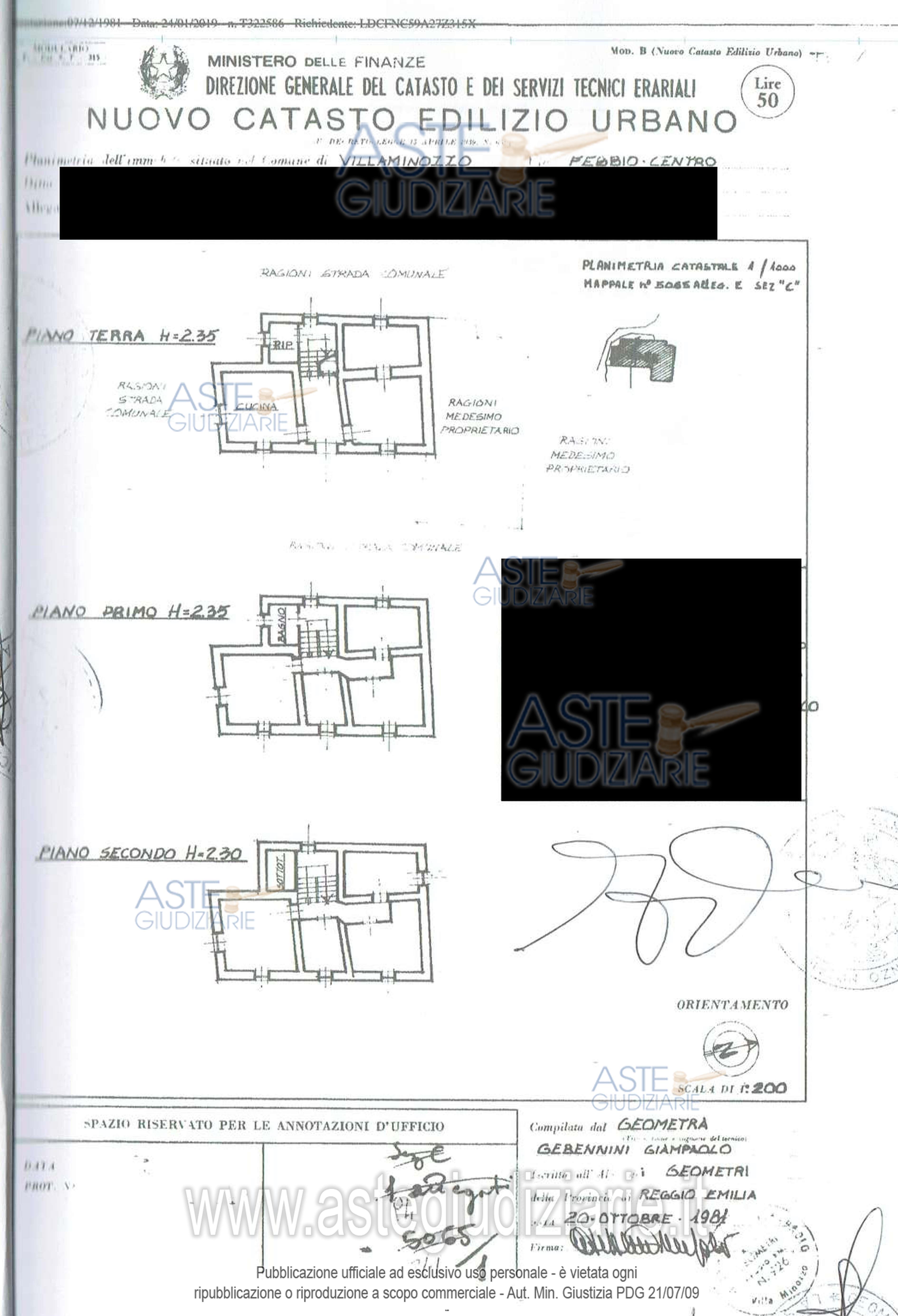 Planimetria del bene