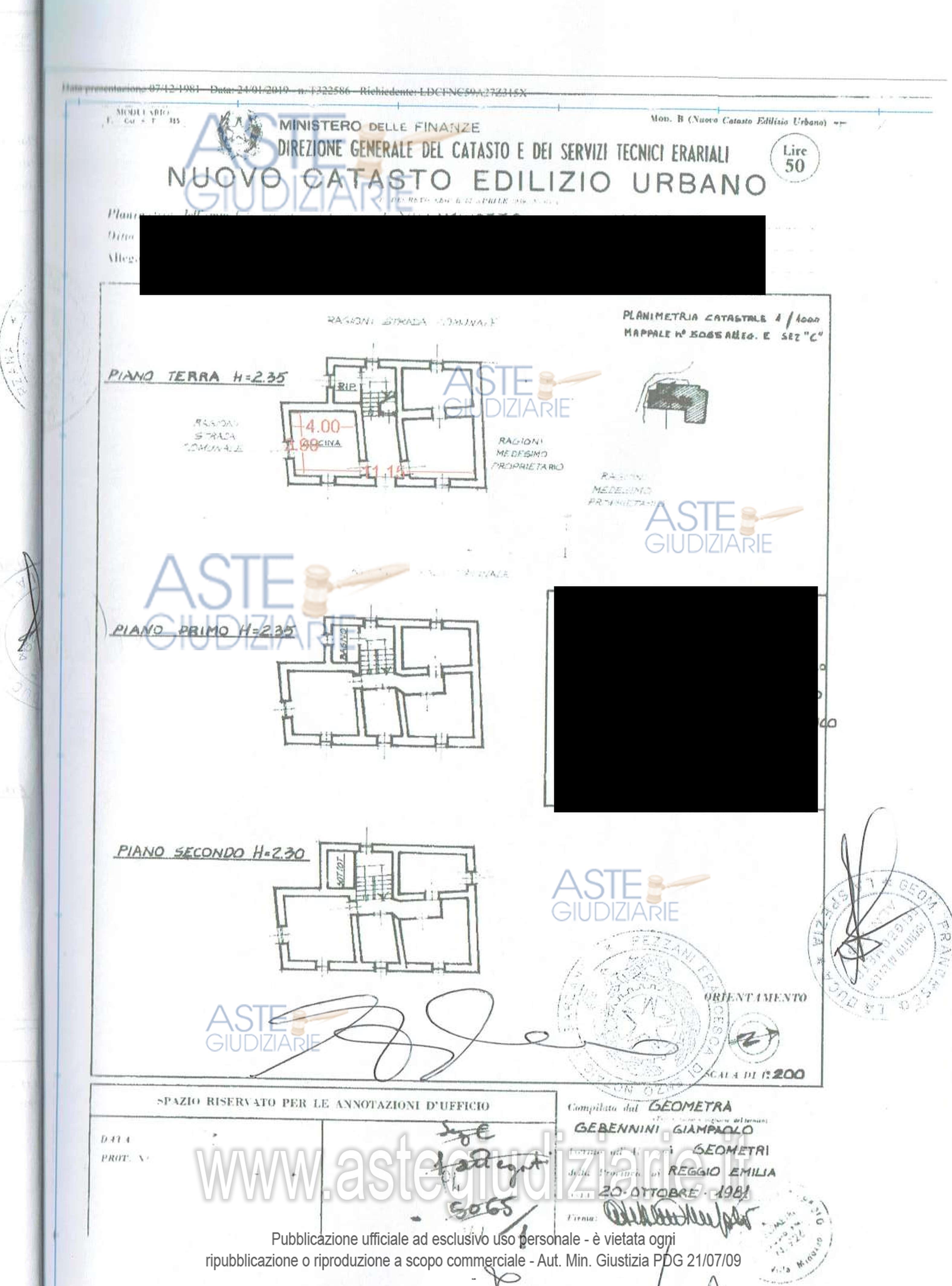 Planimetria del bene