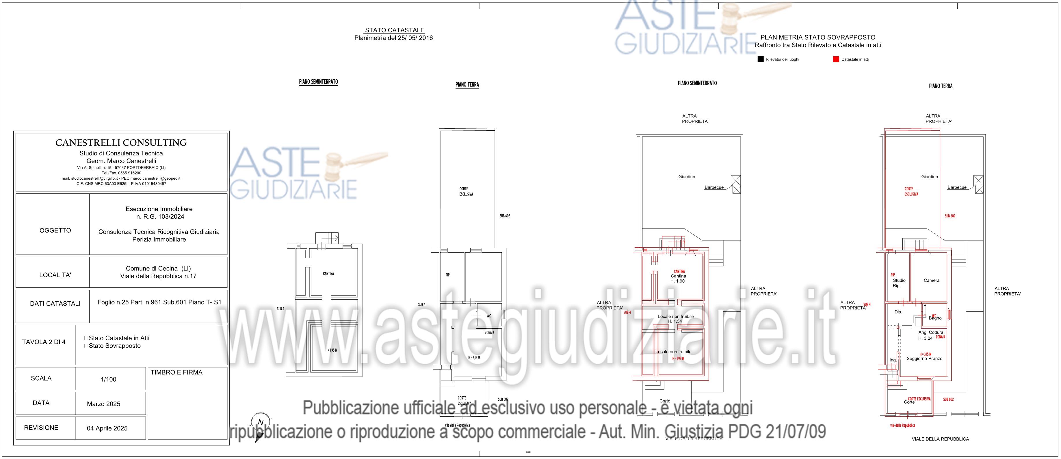 Planimetria del bene