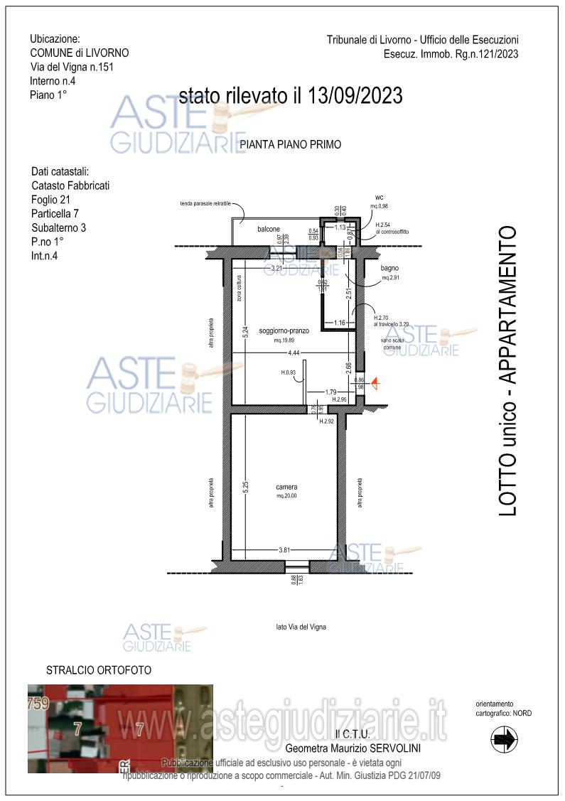 Planimetria del bene