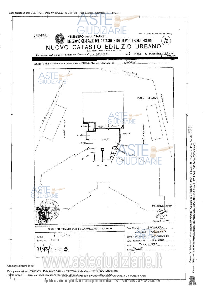 Planimetria del bene